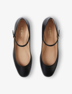 Lk Bennett Womens Bla-black Beatrix Low-block Leather Mary Jane Shoes In Bla-black