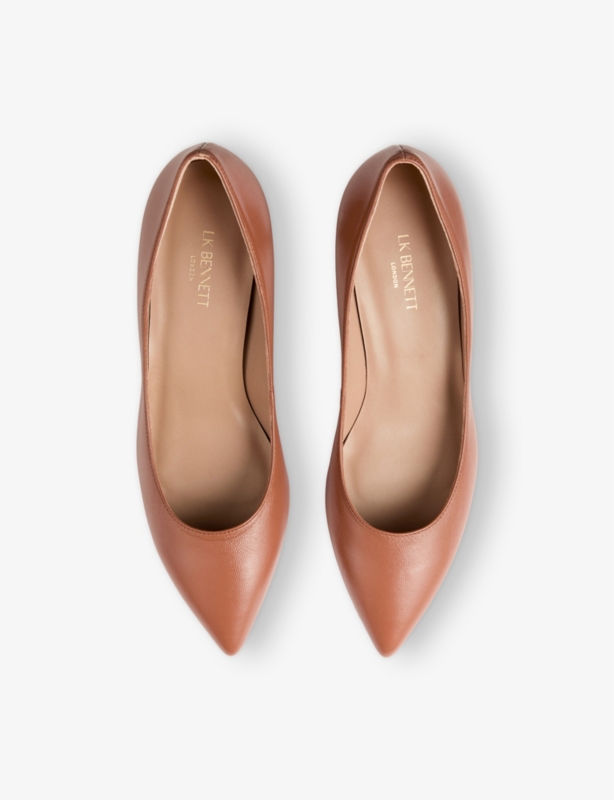 Audrey Kitten-Heel Leather Courts
