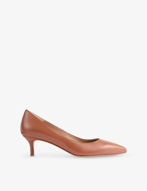 Audrey Kitten-Heel Leather Courts