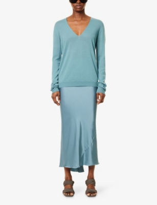 RICK OWENS: V-Neck Fine-Knit Wool Jumper