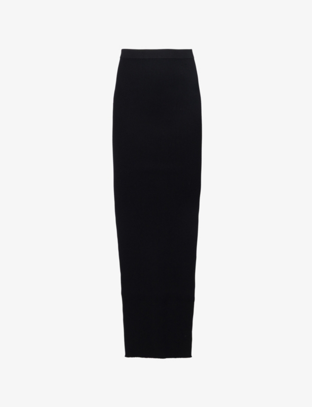 Rib Double-Slit Ribbed-Knit Maxi Skirt
