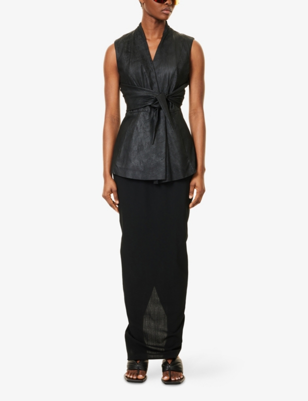 Pillar Wrap Wool Maxi Skirt