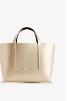 RICK OWENS: Mini Metallic Leather Tote Bag