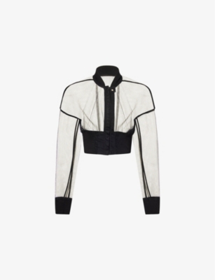 RICK OWENS: Flight Cropped Woven Jacket