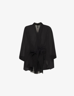 RICK OWENS WOMENS RICK OWENS HALF MOON SHEER RELAXED-FIT SILK-JACKET