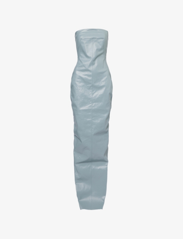 Bandeau Bustier Denim-Blend Maxi Dress