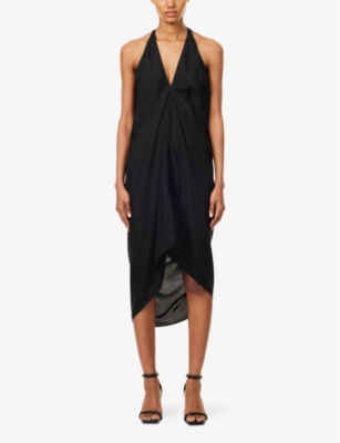 RICK OWENS: Kite V-Neck Woven Maxi Dress
