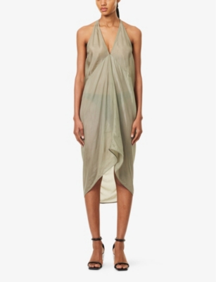 RICK OWENS: Kite V-Neck Woven Maxi Dress