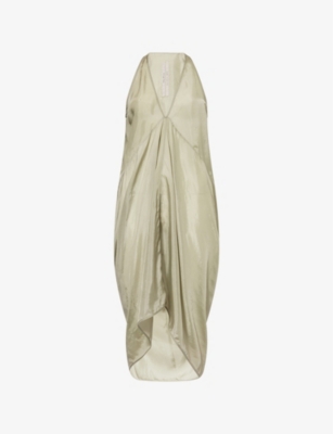 RICK OWENS: Kite V-Neck Woven Maxi Dress