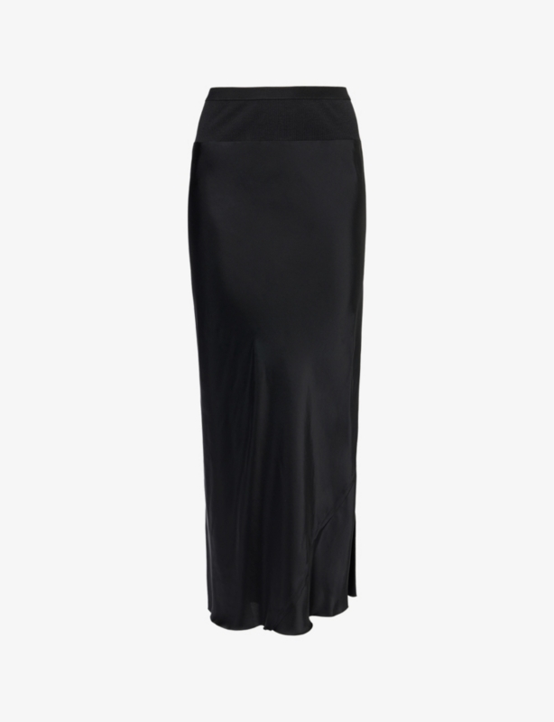 Calf Bias Satin Midi Skirt