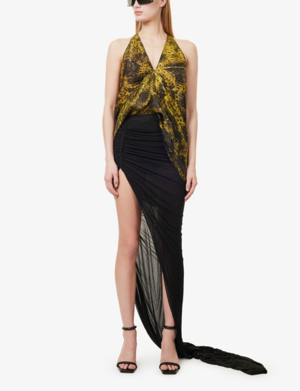 Edfu Mid-Rise Crepe Maxi Skirt