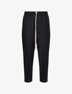 RICK OWENS: Astaires Drawstring Crop-Leg High-Rise Wool Trouser