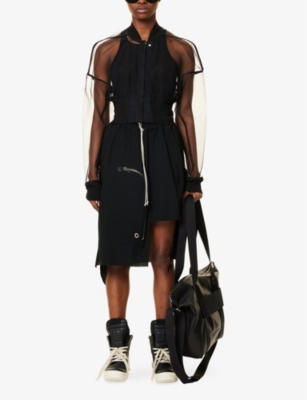 RICK OWENS: Dracca Asymmetric-Hem Wool Midi Skirt