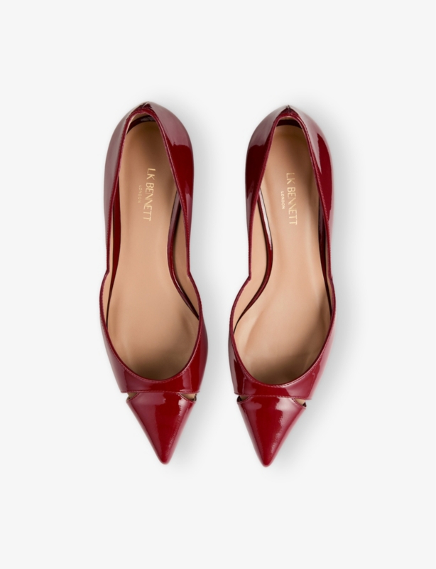 Cecile Patent-Leather Heeled Courts