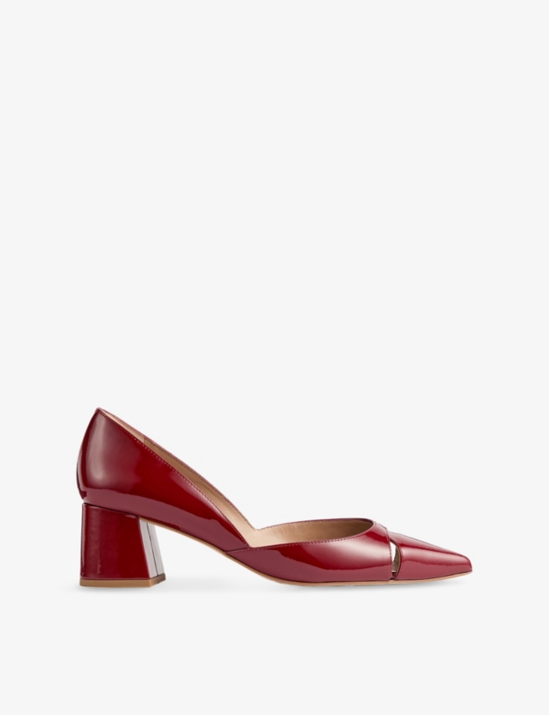 Cecile Patent-Leather Heeled Courts