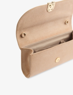 Lk Bennett Womens Florence Suede Clutch Bag Bei-trench In Bei-trench