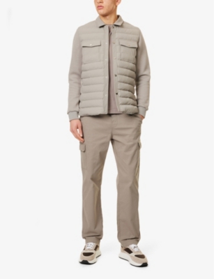 Arne Mens  Hybrid Padded Relaxed-fit Stretch-woven Shirt In Taupe