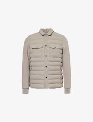 Arne Mens  Hybrid Padded Relaxed-fit Stretch-woven Shirt In Taupe