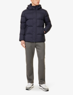 ARNE: Hooded two-zip-pockets relaxed-fit shell-down jacket