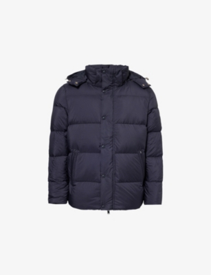 ARNE: Hooded two-zip-pockets relaxed-fit shell-down jacket