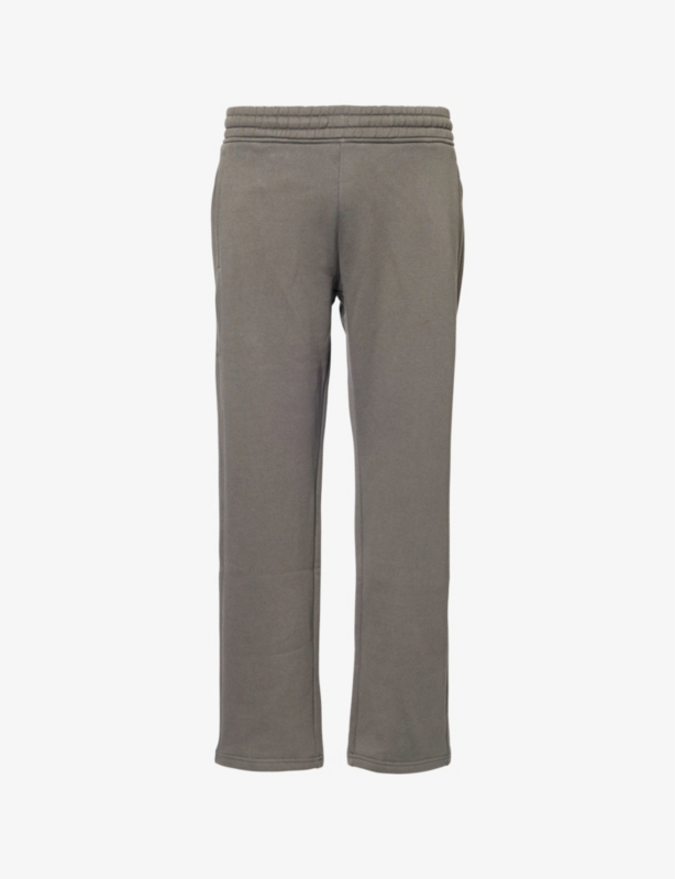 Drawstring welt-pockets straight-leg relaxed-fit cotton-blend jogging bottoms