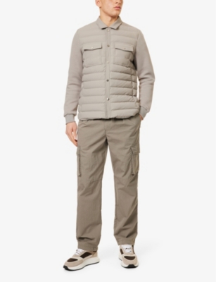 Arne Mens Parachute Multi-pockets Straight-leg Relaxed-fit Cotton-blend Trousers Olive Xxl In Olive