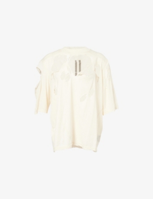 RICK OWENS DRKSHDW: Walrus Cut-Out Cotton-Jersey T-Shirt