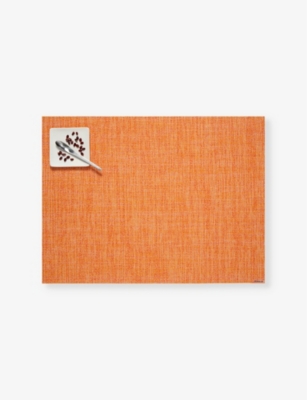 Chilewich Rectangular Boucle Placemat 35.5cm X 48cm Tangerine In Tangerine