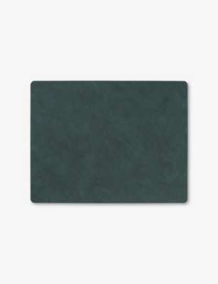 Square large reversible leather table mat 35cm x 45cm