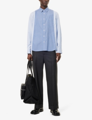 SACAI: Stripe-Pattern Cotton-Poplin Shirt