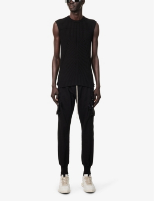 Rick Owens Mens Black Mastodon Patch-pocket Cotton-jersey Cargo Trouser In Black