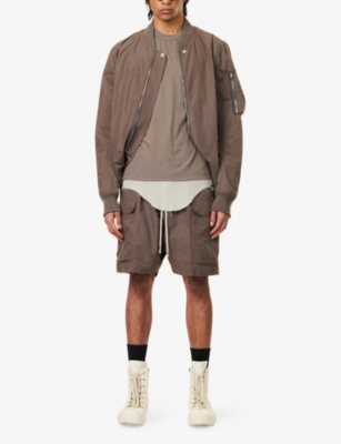 RICK OWENS: Classic Flight Strap-Trim Woven Bomber Jacket