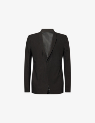 RICK OWENS: Fogpocket Single-Breasted Regular-Fit Wool-Blend Blazer