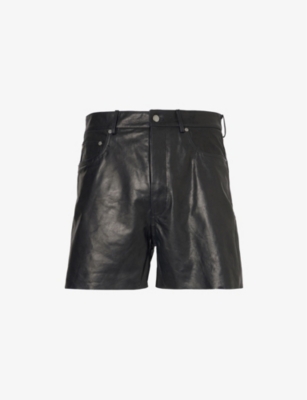 RICK OWENS: Hollywood Mid-Rise Leather Shorts