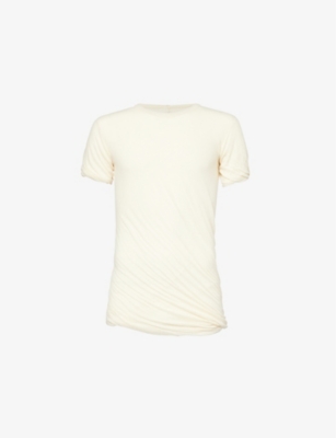 RICK OWENS: Double SS Ruched Slim-Fit Cotton-Jersey T-Shirt