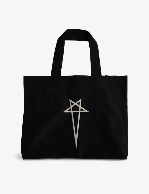 Bathrobe graphic-embroidery cotton-canvas tote bag