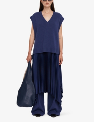 Joseph Open Cashmere Vest In Harbour