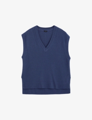 Joseph Open Cashmere Vest In Harbour