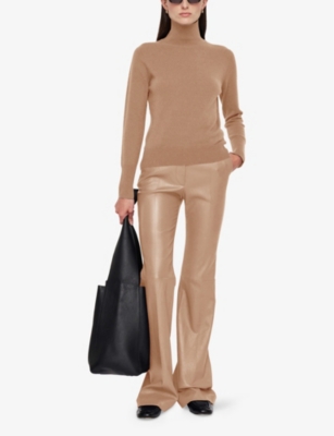 JOSEPH WOMENS BLUSHER LIGHT PURE HIGH-NECK CASHMERE KNITTED JUMPER