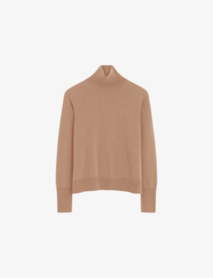 JOSEPH WOMENS BLUSHER LIGHT PURE HIGH-NECK CASHMERE KNITTED JUMPER