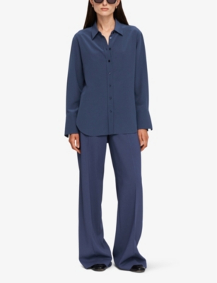Joseph Joe Silk Crepe De Chine Blouse In Harbour