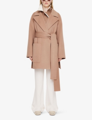 Joseph Clemence Double Face Cashmere Coat In Blusher