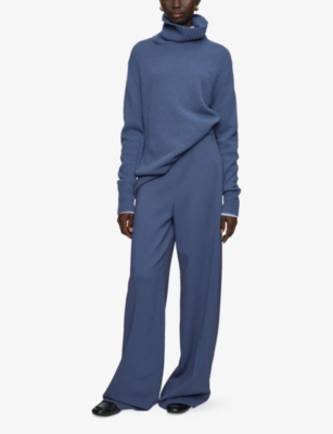 Joseph Womens Alane High-rise Wide-leg Stretch-woven Trousers Harbour In Harbour