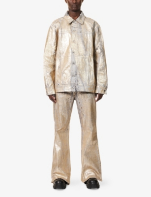 RICK OWENS DRKSHDW: Foiled-Effect Workwear Cotton Jacket
