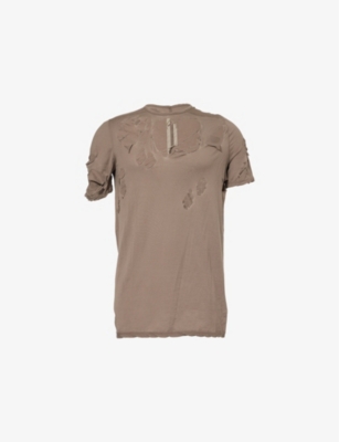 RICK OWENS DRKSHDW: Distressed Crew-Neck Cotton-Jersey T-Shirt