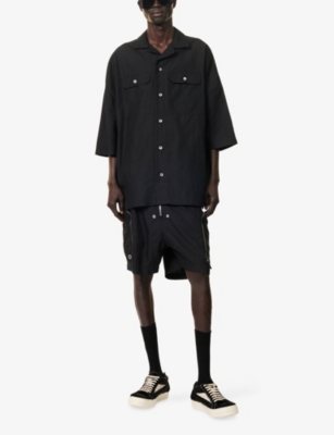 RICK OWENS DRKSHDW: Magnum Tommy Two-Buttoned-Pockets Woven Shirt