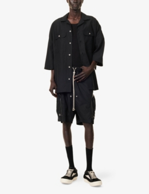 RICK OWENS DRKSHDW: Bauhaus Drawstring Woven Shorts