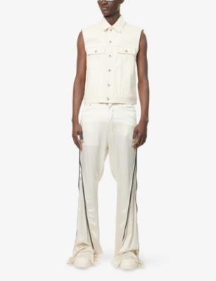 RICK OWENS DRKSHDW: Panelled Sleeveless Denim Jacket