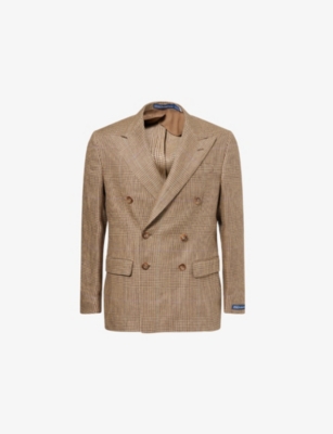 POLO RALPH LAUREN: Glen-Plaid Double-Breasted Woven Blazer