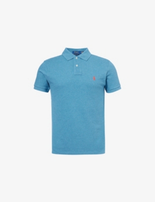 POLO RALPH LAUREN: Brand-Embroidery Short-Sleeves Slim-Fit Cotton-Piqué Polo Shirt